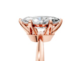 Rose gold Marquise Cut Solitaire Engagement Ring with Six-Prong Setting and Tapered Band_8