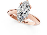 Rose gold Marquise Cut Solitaire Engagement Ring with Tapered Band and Four-Prong Setting 1