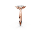 Rose gold Marquise Cut Solitaire Engagement Ring with Tapered Band and Four-Prong Setting 2