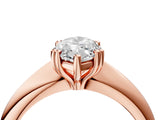 Rose gold Marquise Cut Solitaire Engagement Ring with Tapered Band and Four-Prong Setting 4