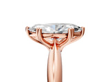 Rose gold Marquise Cut Solitaire Engagement Ring with Tapered Band and Four-Prong Setting 5