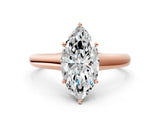 Rose gold Marquise Cut Solitaire Engagement Ring with Tapered Band and Four-Prong Setting_3