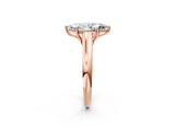 Rose gold Marquise Cut Solitaire Engagement Ring with Tapered Band and Four-Prong Setting_5