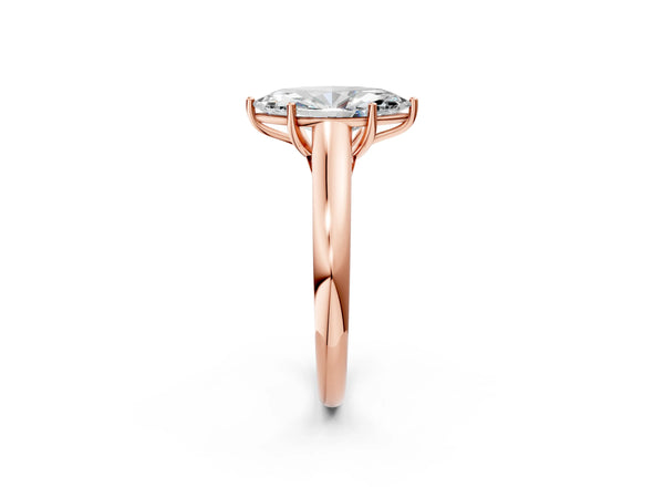 Rose gold Marquise Cut Solitaire Engagement Ring with Tapered Band and Four-Prong Setting