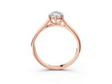 Rose gold Marquise Cut Solitaire Engagement Ring with Tapered Band and Four-Prong Setting_6