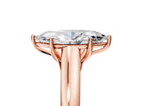 Rose gold Marquise Cut Solitaire Engagement Ring with Tapered Band and Four-Prong Setting_8