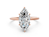 Rose gold Marquise Cut Solitaire Engagement Ring with Thin Band and Four-Prong Setting_3
