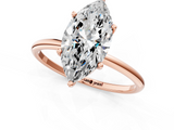 Rose gold Marquise Cut Solitaire Engagement Ring with Thin Band and Four-Prong Setting_4