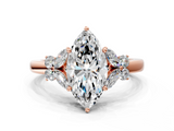 Rose gold Marquise Cut Solitaire Floral Diamond Ring with Four-Prong Setting_51