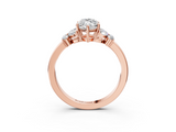 Rose gold Marquise Cut Solitaire Floral Diamond Ring with Four-Prong Setting_54