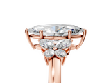 Rose gold Marquise Cut Solitaire Floral Diamond Ring with Four-Prong Setting_56