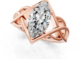 Rose gold Marquise Cut Solitaire Intertwined Band Prong Setting Ring_21
