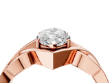 Rose gold Marquise Cut Solitaire Intertwined Band Prong Setting Ring_24