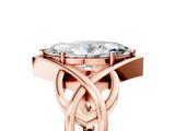 Rose gold Marquise Cut Solitaire Intertwined Band Prong Setting Ring_25