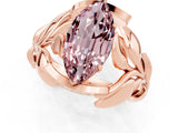 Rose gold Marquise Cut Solitaire Leaf-Inspired Engagement Ring with Prong Setting_1