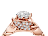 Rose gold Marquise Cut Solitaire Leaf-Inspired Engagement Ring with Prong Setting_23
