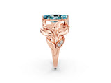 Rose gold Marquise Cut Solitaire Leaf-Inspired Engagement Ring with Prong Setting_2