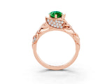 Rose gold Marquise Cut Solitaire Leaf-Inspired Engagement Ring with Prong Setting_3
