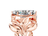 Rose gold Marquise Cut Solitaire Leaf-Inspired Engagement Ring with Prong Setting_5