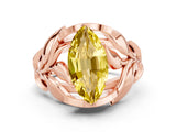 Rose gold Marquise Cut Solitaire Leaf-Inspired Engagement Ring with Prong Setting