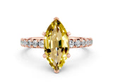 Rose gold Marquise Cut Solitaire Pave Diamond Engagement Ring with Four-Prong Setting