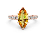 Rose gold Marquise Cut Solitaire Pave Diamond Engagement Ring with Four-Prong Setting