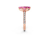 Rose gold Marquise Cut Solitaire Pave Diamond Engagement Ring with Four-Prong Setting_2