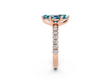 Rose gold Marquise Cut Solitaire Pave Diamond Engagement Ring with Four-Prong Setting_2