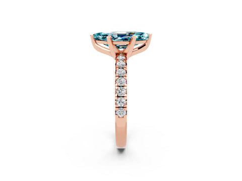 Rose gold Marquise Cut Solitaire Pave Diamond Engagement Ring with Four-Prong Setting_2