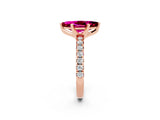 Rose gold Marquise Cut Solitaire Pave Diamond Engagement Ring with Four-Prong Setting_2