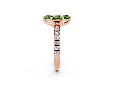 Rose gold Marquise Cut Solitaire Pave Diamond Engagement Ring with Four-Prong Setting_2