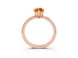 Rose gold Marquise Cut Solitaire Pave Diamond Engagement Ring with Four-Prong Setting_3