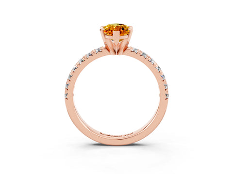 Rose gold Marquise Cut Solitaire Pave Diamond Engagement Ring with Four-Prong Setting_3