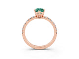 Rose gold Marquise Cut Solitaire Pave Diamond Engagement Ring with Four-Prong Setting_3
