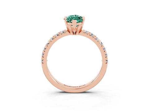 Rose gold Marquise Cut Solitaire Pave Diamond Engagement Ring with Four-Prong Setting_3
