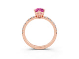 Rose gold Marquise Cut Solitaire Pave Diamond Engagement Ring with Four-Prong Setting_3