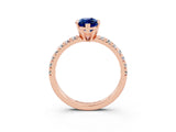 Rose gold Marquise Cut Solitaire Pave Diamond Engagement Ring with Four-Prong Setting_3