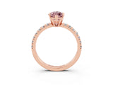 Rose gold Marquise Cut Solitaire Pave Diamond Engagement Ring with Four-Prong Setting_3