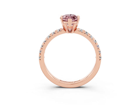 Rose gold Marquise Cut Solitaire Pave Diamond Engagement Ring with Four-Prong Setting_3