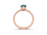 Rose gold Marquise Cut Solitaire Pave Diamond Engagement Ring with Four-Prong Setting_3