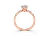 Rose gold Marquise Cut Solitaire Pave Diamond Engagement Ring with Four-Prong Setting_3