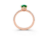 Rose gold Marquise Cut Solitaire Pave Diamond Engagement Ring with Four-Prong Setting_3