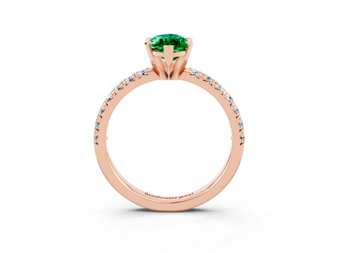 Rose gold Marquise Cut Solitaire Pave Diamond Engagement Ring with Four-Prong Setting_3