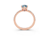 Rose gold Marquise Cut Solitaire Pave Diamond Engagement Ring with Four-Prong Setting_3