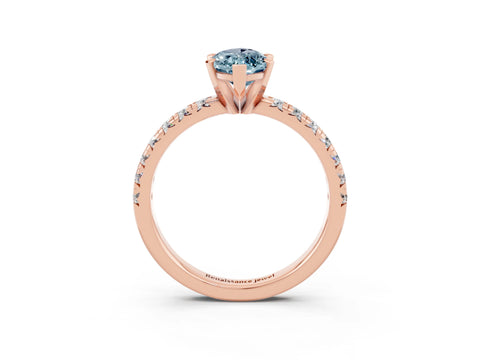 Rose gold Marquise Cut Solitaire Pave Diamond Engagement Ring with Four-Prong Setting_3