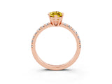 Rose gold Marquise Cut Solitaire Pave Diamond Engagement Ring with Four-Prong Setting_3