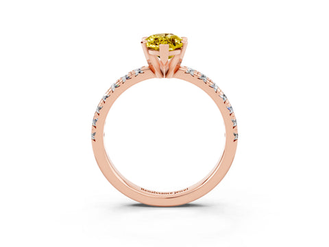 Rose gold Marquise Cut Solitaire Pave Diamond Engagement Ring with Four-Prong Setting_3