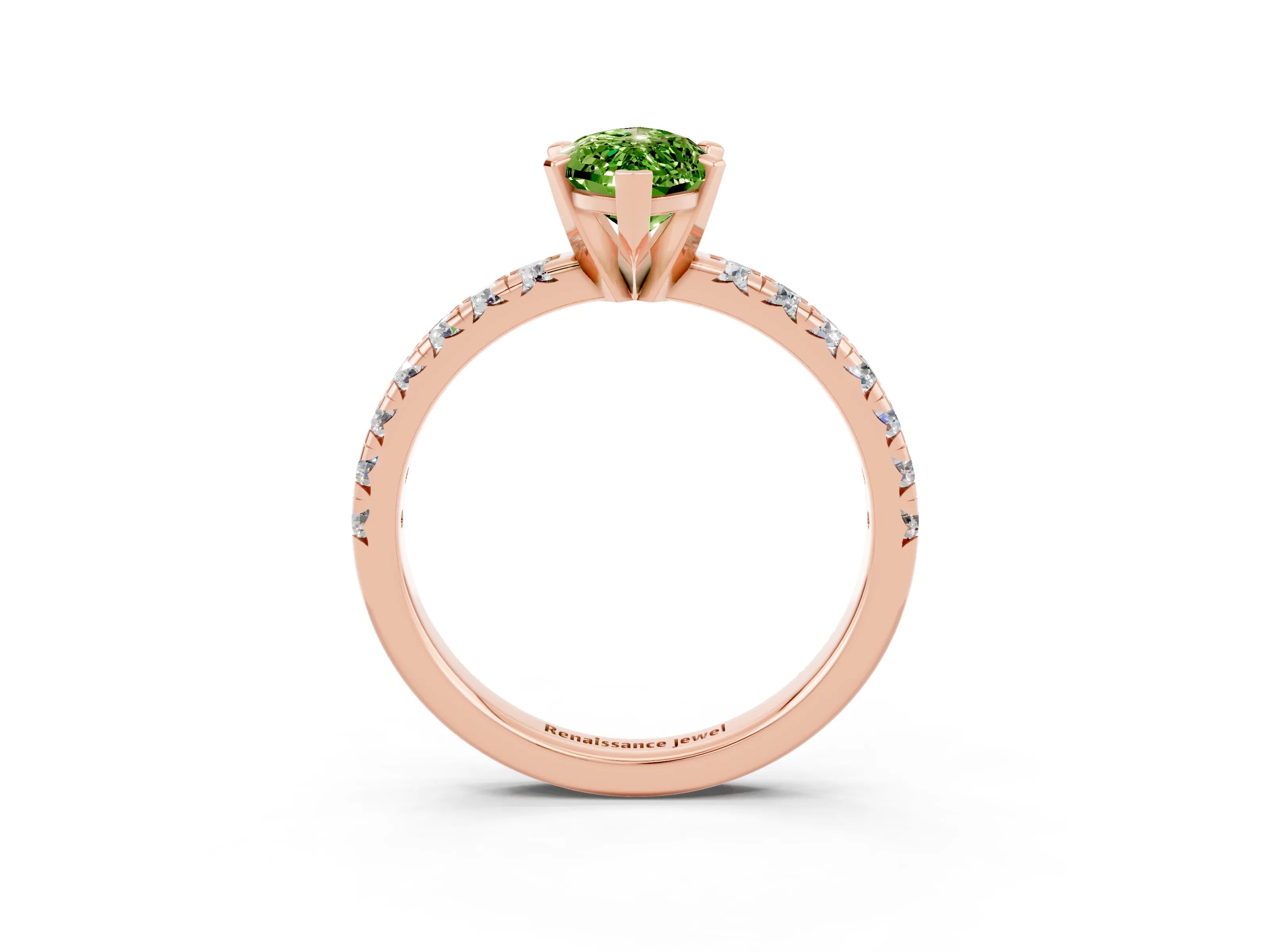 Rose gold Marquise Cut Solitaire Pave Diamond Engagement Ring with Four-Prong Setting_3