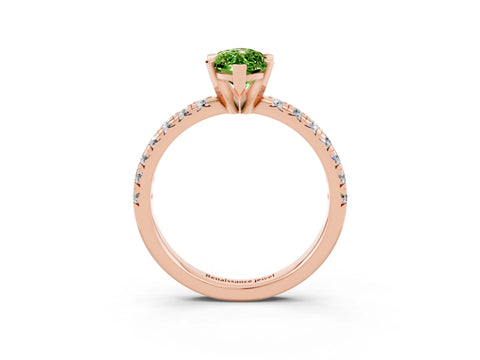 Rose gold Marquise Cut Solitaire Pave Diamond Engagement Ring with Four-Prong Setting_3