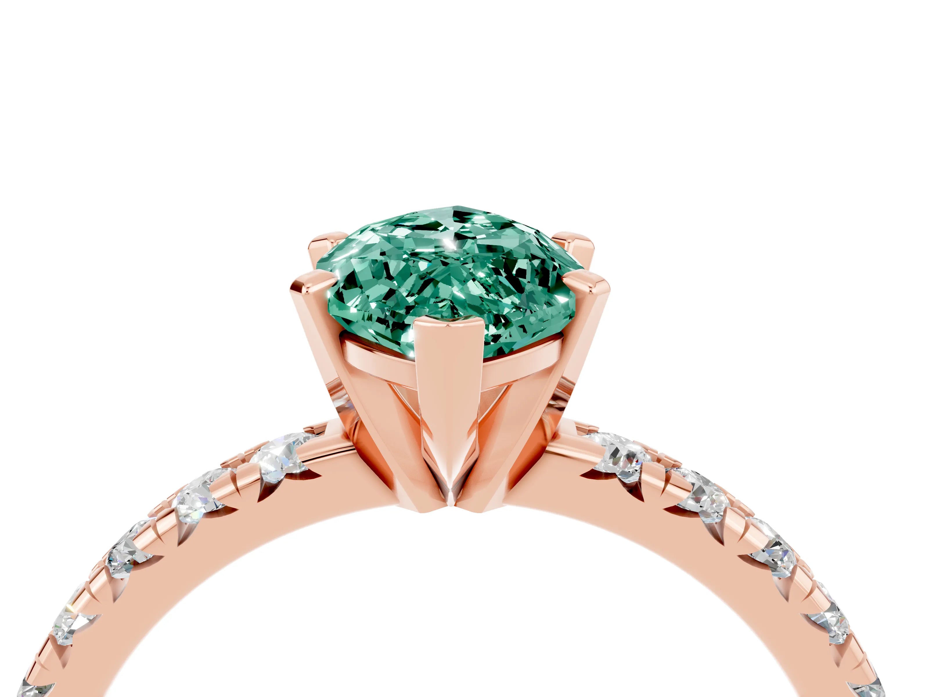 Rose gold Marquise Cut Solitaire Pave Diamond Engagement Ring with Four-Prong Setting_4